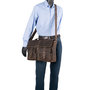 Messenger Bag In Dark Brown Leather With Flap And Buckles
