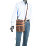 Schoudertas - crossbody tas van lichtbruin buffelleer
