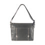 Zwart Leren Messenger Tas Met Een Grote Klep