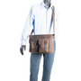 Messenger Bag - Schoudertas Van Donkerbruin Buffelleer