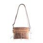 Bruin Leren Crossbody Schoudertas - Compact Model