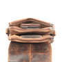 Bruin Leren Crossbody Schoudertas - Compact Model