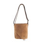 Schoudertas Van Soepel Leer In De Kleur Taupe/Beige