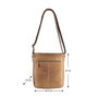 Schoudertas Van Soepel Leer In De Kleur Taupe/Beige