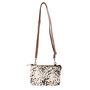 Dames Crossbody Schoudertasje Donkerbruin Leer Dierenprint