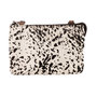 Dames Crossbody Schoudertasje Donkerbruin Leer Dierenprint