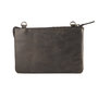 Dames Schoudertasje Donkerbruin Buffelleer Witte Cheetah Print