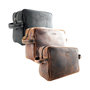 Leren Toilettas Make-up Tas Van Donkerbruin Buffelleer