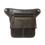 Donkerbruin leren heuptasje crossbody schoudertasje