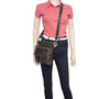 Donkerbruin leren heuptasje crossbody schoudertasje