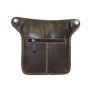 Donkerbruin leren heuptasje crossbody schoudertasje