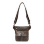 Donkerbruin leren heuptasje crossbody schoudertasje