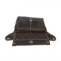 Donkerbruin leren heuptasje crossbody schoudertasje