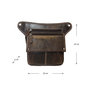 Donkerbruin leren heuptasje crossbody schoudertasje