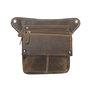 Lichtbruin leren heuptasje crossbody schoudertasje
