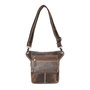 Lichtbruin leren heuptasje crossbody schoudertasje