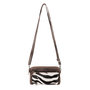 Crossbody Schoudertasje Van Leer Met Een Zebra Print
