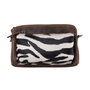 Crossbody Schoudertasje Van Leer Met Een Zebra Print