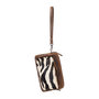 Crossbody Schoudertasje Van Leer Met Een Zebra Print