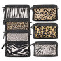 Crossbody Tasje Van Zwart Leer Met Een Dierenprint