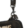 Crossbody Tasje Van Zwart Leer Met Een Dierenprint