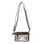 Crossbody Tasje Van Zwart Leer Met Een Dierenprint
