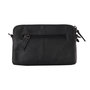 Black Leather Crossbody Bag Fanny Pack With A Leopard Print
