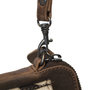 Brown Leather Crossbody Fanny Pack With A Zebra Print
