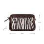 Brown Leather Crossbody Fanny Pack With A Zebra Print