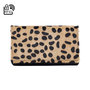 Dames portemonnee van zwart leer met cheetah print