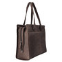 Laptoptas Van Donkerbruin Leer Met Kroko Print