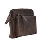 Clutch Van Donkerbruin Buffelleer Met Een Kroko Print