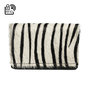 Leren Dames Portemonnee Zwart met een Zebra Print