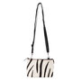 Leren Schoudertasje Zwart Buffelleer met Zebra Print