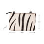Leren Schoudertasje Zwart Buffelleer met Zebra Print