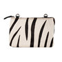 Leren Schoudertasje Zwart Buffelleer met Zebra Print