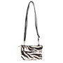 Leren Crossbody Tasje Zwart Buffelleer met Zebra Print
