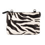 Leren Crossbody Tasje Zwart Buffelleer met Zebra Print