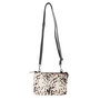 Leren Crossbody Tasje Zwart Buffelleer met Dierenprint
