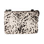 Leren Crossbody Tasje Zwart Buffelleer met Dierenprint