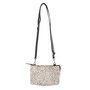 Leren Crossbody Tasje Zwart Leer met Cheetah Print