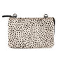 Leren Crossbody Tasje Zwart Leer met Cheetah Print