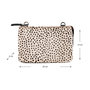 Leren Crossbody Tasje Zwart Leer met Cheetah Print