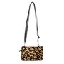 Leren Schoudertasje Zwart Leer met Jaguar Print