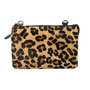 Leren Schoudertasje Zwart Leer met Jaguar Print