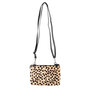 Leren Portemonnee Tasje Zwart Leer met Cheetah Print
