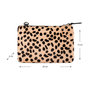 Leren Portemonnee Tasje Zwart Leer met Cheetah Print