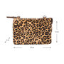 Leren Portemonnee Tasje Bruin Leer met Luipaard Print