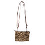 Leren Portemonnee Tasje Bruin Leer met Luipaard Print