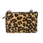 Leren Portemonnee Tasje Bruin Leer met Jaguar Print